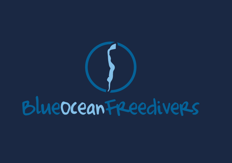 Blue Ocean Freediver logo in dark background