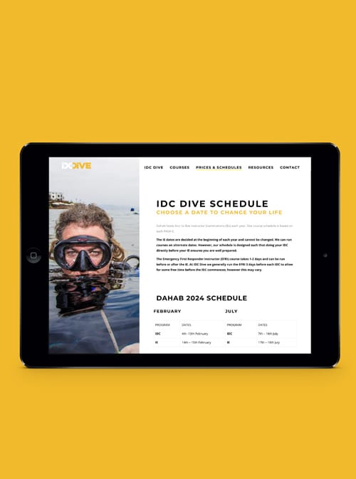 IDC DIVE tablet with split layout