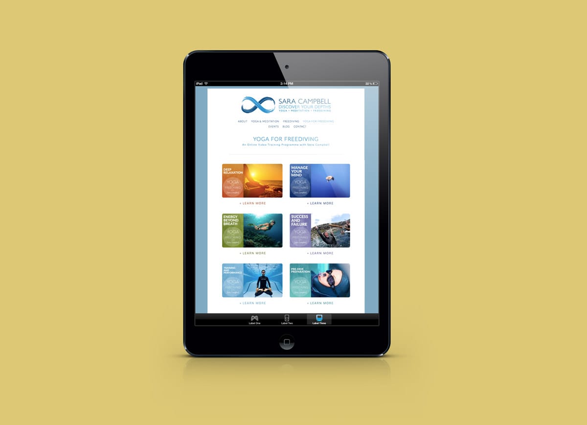 Yoga for Freedivers web responsive layout