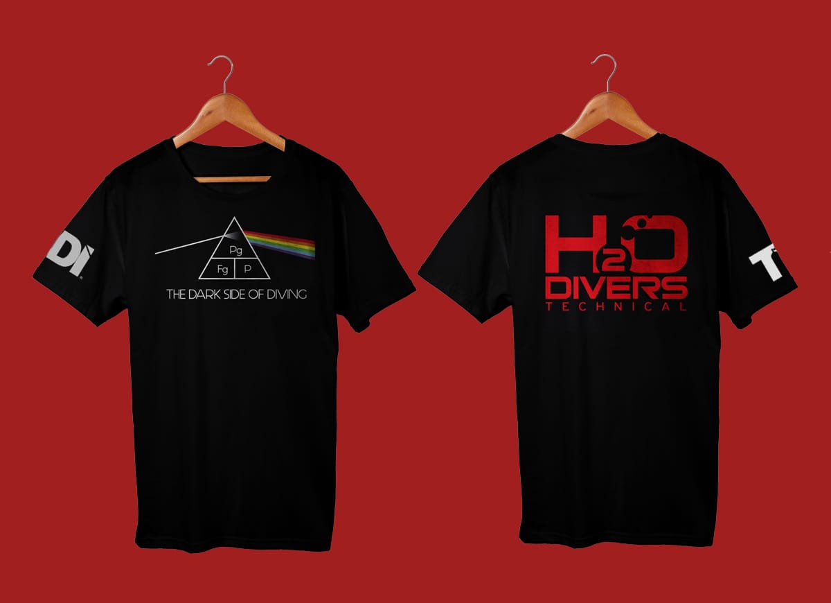 Dark side of diving t-shirt